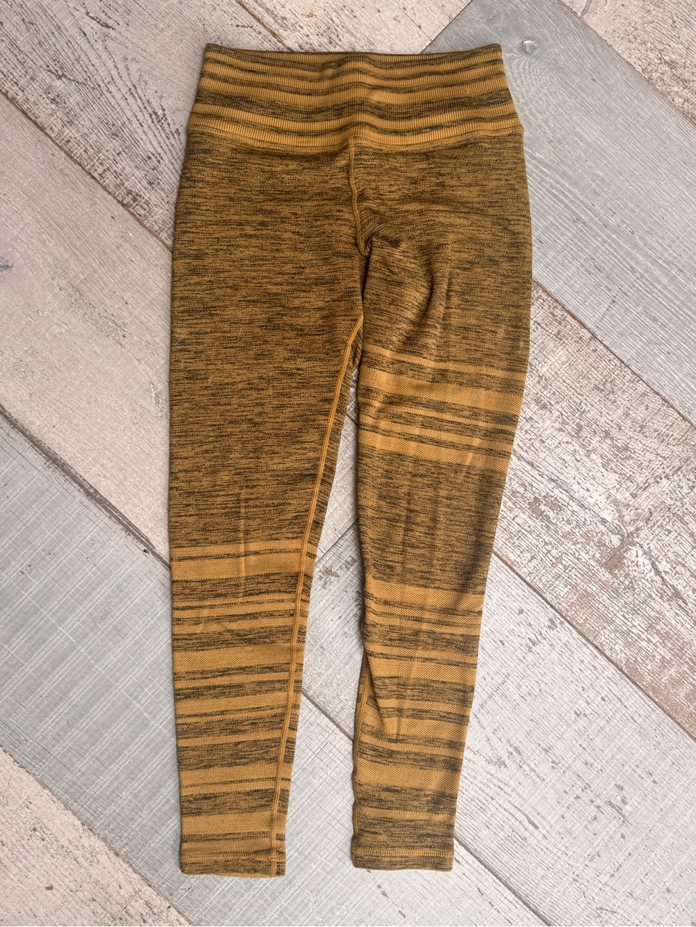 avocado Mustard Heathered Stripe Leggings